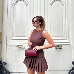Zara box pleat mini dress
